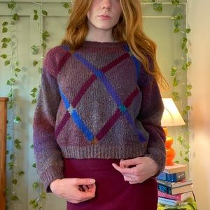 Vintage Colorful Plaid Sweater